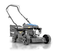 Hyundai Tosaerba a benzina, larghezza di taglio 39 cm, motore 131 cc, sacco di raccolta da 35 litri e scarico posteriore, spinta manuale, edizione nera