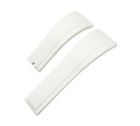 HYUOIND Cinturino in Gomma concavo in Silicone 20mm 21mm Compatibile con Rolex Daytona Submariner OYSTERFLEX Bracciale da Uomo Cinturino Nero Marrone Verde(White,20mm)