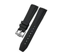 HYUOIND Cinturino in Gomma siliconica da 21 mm Compatibile con Longines L378149 HydroConquest Conquest Cinturino for Orologio Nero Blu Grigio Verde(Black clasp1,Silver Buckle)