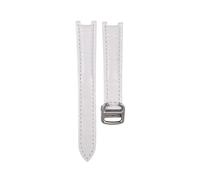 HYUOIND Cinturino in Pelle Compatibile con la Serie Cartier Pasha, Cinturino Speciale concavo for Uomo e Donna(White,16mm)