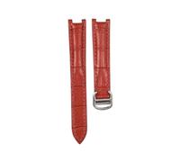 HYUOIND Cinturino in Pelle Compatibile con la Serie Cartier Pasha, Cinturino Speciale concavo for Uomo e Donna(Red,16mm)