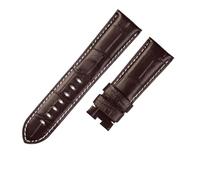HYUOIND Cinturino in Vera Pelle di Coccodrillo Compatibile con Orologio Meccanico Panerai PAM01274 PAM01274 PAM1135/1144/1313 da Uomo(Brown-No Buckle,24mm)