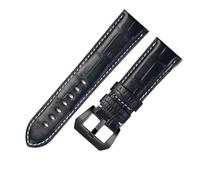 HYUOIND Cinturino in Vera Pelle di Coccodrillo Compatibile con Orologio Meccanico Panerai PAM01274 PAM01274 PAM1135/1144/1313 da Uomo(Blue-Black,24mm)