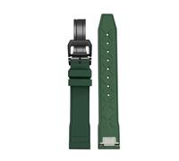 HYUOIND Compatibile con cinturino in gomma for orologio IWC FKM Pilot Timing Mark Little Prince Fluororubber Baracelet cinturino for orologio da uomo blu a sgancio rapido(A-green-black,20mm)