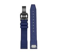HYUOIND Compatibile con cinturino in gomma for orologio IWC FKM Pilot Timing Mark Little Prince Fluororubber Baracelet cinturino for orologio da uomo blu a sgancio rapido(A-blue-black,21mm)