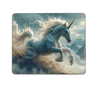 Hyupuanj Tappetino Mouse Piccolo 180 x 220 mm, Tappetini Mouse Gaming Cavallo, Mousepad Impermeabile e Antiscivolo, con Bordo Cucito, Pratica e Facile da Pulire, Ufficio, Laptop, PC l-437