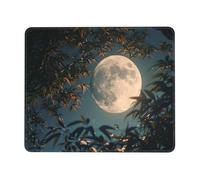 Hyupuanj Tappetino Mouse Piccolo 180 x 220 mm, Tappetini Mouse Gaming Luna, Mousepad Impermeabile e Antiscivolo, con Bordo Cucito, Pratica e Facile da Pulire, Ufficio, Laptop, PC l-1031