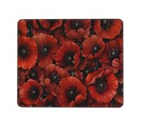 Hyupuanj Tappetino Mouse Piccolo 340 x 280 mm, Tappetini Mouse Gaming Fiore Rosso, Mousepad Impermeabile e Antiscivolo, con Bordo Cucito, Pratica e Facile da Pulire, Ufficio, Laptop, PC l-355