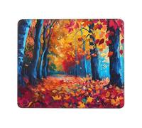 Hyupuanj Tappetino Mouse Piccolo 340 x 280 mm, Tappetini Mouse Gaming foresta autunno, Mousepad Impermeabile e Antiscivolo, con Bordo Cucito, Pratica e Facile da Pulire, Ufficio, Laptop, PC l-713