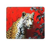 Hyupuanj Tappetino Mouse Piccolo 340 x 280 mm, Tappetini Mouse Gaming leopardo, Mousepad Impermeabile e Antiscivolo, con Bordo Cucito, Pratica e Facile da Pulire, Ufficio, Laptop, PC l-45