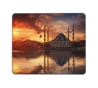 Hyupuanj Tappetino Mouse Piccolo 340 x 280 mm, Tappetini Mouse Gaming Moschea, Mousepad Impermeabile e Antiscivolo, con Bordo Cucito, Pratica e Facile da Pulire, Ufficio, Laptop, PC l-703