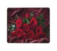 Hyupuanj Tappetino Mouse Piccolo 340 x 280 mm, Tappetini Mouse Gaming Rose rosse, Mousepad Impermeabile e Antiscivolo, con Bordo Cucito, Pratica e Facile da Pulire, Ufficio, Laptop, PC l-317