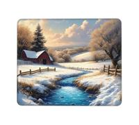 Hyupuanj Tappetino Mouse Piccolo 340 x 280 mm, Tappetini Mouse Gaming Vista sulla neve, Mousepad Impermeabile e Antiscivolo, con Bordo Cucito, Pratica e Facile da Pulire, Ufficio, Laptop, PC l-971