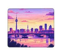 Hyupuanj Tappetino Mouse Piccolo 420 x 350 mm, Tappetini Mouse Gaming Città Architettura, Mousepad Impermeabile e Antiscivolo, con Bordo Cucito, Pratica e Facile da Pulire, Ufficio, Laptop, PC l-117