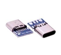 Hyuwdai 1-10pcs USB 3.1 Tipo C Connettore 14 Pin Presa Femmina Foro Passante PCB 180 Schermo Verticale USB-C1 (1PCS)