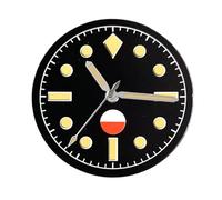 Hyuwdai 1 pz 29mm quadrante nero orologio quadrante automatico NH35A NH36A ETA2824 PT5000 lancette gialle con bordo argento luminoso(Dial and hand,For ETA2824 PT5000)