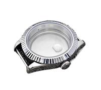 Hyuwdai 1 pz 36/41mm Oyster Perpetual Logbook Cassa in acciaio inossidabile trasparente vetro zaffiro Adatto for movimenti NH35/36/38(3,36mm)