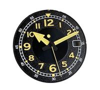 Hyuwdai 1 quadrante super luminoso da 29 mm con numeri arabi segni opachi per movimento automatico NH35 NH36 NH38 ETA2824 PT5000, Quadrante e lancette neri, Fit NH35A NH36A