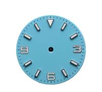 Hyuwdai 1pcs 28.5 Diametro Singolo/No Calendario Orologio con Blu-Verde Luminoso Quadrante e Lancette Adatto per NH35/2815/2836 Movimento Orologi Accessori, No.12 Nh35 2815, misura unica