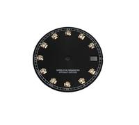 Hyuwdai 1pcs 28.5mm Quadrante Orologio Adatto NH35/NH36/4R/7S Movimento Indici Diamante Data Finestra Man Watch Accessori Parti, Nero , NO LOGO