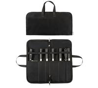 HYUXNT Borsa per coltelli, 16 OZ, in tela cerata, con 7 scomparti per coltelli e cucchiai, valigetta per coltelli da cucina, Nero , Borsa per coltelli