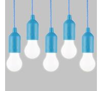 HYVCZP Confezione da 5 lampadine a LED con cordino, comode da appendere, alimentate a batteria, luce notturna portatile, da usare per feste, campeggio, barbecue e riunioni (blu)