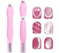 HYWWPFLAY 3 in 1, calamite per unghie a forma di occhio di gatto, design a forma di cuore e rotondo, multifunzione, per smalto gel occhio di gatto, per unghie, accessori per casa, fai da te, salone e
