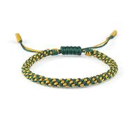 HYXX Bracciale Intrecciato, Bracciale Regolabile Amicizia Etnica Bracciali Multicolor Corda Intrecciata Verde Giallo Classico Braccialetti con Ciondoli Fatti A Mano Donna Uomo Migliori Amici Regalo