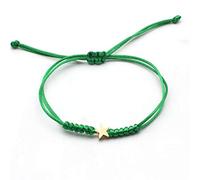 HYXX Bracciale Intrecciato, Braccialetti Con Ciondoli Pentagramma Dorati Regolabili Amicizia Corda Intrecciata Verde Fatto A Mano Etnico Per Donna Uomo Bambino Bracciale Portafortuna