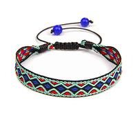 HYXX Bracciale Tibetano, Braccialetto Regolabile Ricamo Bracciali Etnici Multicolor Corda Intrecciata Nero Verde Boemia Fascino Fatto A Mano Braccialetti Tibetani Uomo Donna Regalo