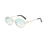 HYYZZC 1-2 pezzi occhiali da sole alla moda retrò con montatura piccola da donna e uomo in metallo con protezione UV, occhiali da sole con, BLS3623, C5