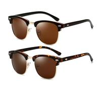 HYYZZC 1-2 pezzi occhiali da sole da uomo occhiali da sole da donna occhiali da sole semi senza montatura classici UV400, marrone leopardo, 1 pezzo