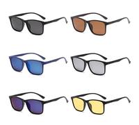 HYYZZC 1/2 pezzi occhiali da sole polarizzati da uomo occhiali sportivi classici alla moda semplici da guidare protezione solare, 6 pezzi tutti i colori