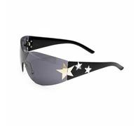 HYYZZC Occhiali da sole alla moda con montatura grande decorativa avvolgente a forma di stella, stile da donna, occhiali da sole estivi da festa per uomo, C1, un pezzo