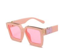 HYYZZC Occhiali da sole alla moda da uomo e da donna, forma quadrata, eleganti occhiali da sole per uomo, donna e donna, rosa, taglia unica