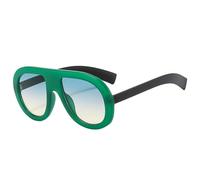 HYYZZC Occhiali da sole alla moda popolari da donna, retrò, bicolore, da uomo, punk, con sfumature sfumate, UV400, per shopping, viaggi, spiaggia, feste, ciclismo, verde verde giallo, taglia unica