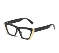 HYYZZC Occhiali da sole classici da donna per uomo, alla moda, vintage, di tendenza, punk, con montatura a occhio di gatto, UV400, neri trasparenti.