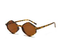 HYYZZC Occhiali da sole con montatura a rombo, da uomo e da donna, poligonali, con montatura piccola e irregolare, stile vintage, con protezione UV400, tartarugati, un pezzo