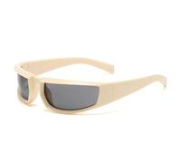 HYYZZC Occhiali da sole da donna retrò punk, alla moda, con lenti a specchio colorate, UV400, per sport all'aria aperta, occhiali da guida, beige grigio, taglia unica