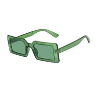 HYYZZC Occhiali da sole da donna rettangolari verdi fluorescenti alla moda, lenti trasparenti color oceano, occhiali da sole vintage da uomo, UV400, verde oliva, taglia unica
