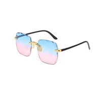 HYYZZC Occhiali da sole da donna, senza montatura, lenti da sole con lenti da sole stile oceano, occhiali da sole vintage da donna, 9,1 pz.
