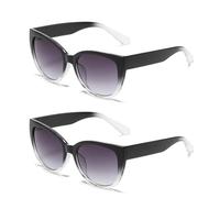 HYYZZC Occhiali da sole da donna, stile retrò, a forma di occhio di gatto, con lenti sfumate, semplici, a gamba larga, unisex, da sole a forma di occhio di gatto, UV400, 2 pezzi, z02, 1 pezzo