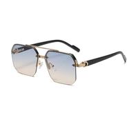 HYYZZC Occhiali da sole da uomo in metallo, mezza montatura, stile Rice Nails, stile casual, retrò, per sport all'aria aperta, A, 1 pezzo