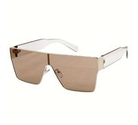 HYYZZC Occhiali da sole donna uomo moda moda pezzo unico decorazione occhiali da sole all'aperto viaggio guida UV400, Tè, Taglia unica