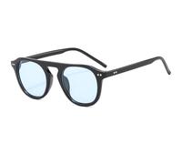 HYYZZC Occhiali da sole ovali alla moda per uomo e donna, vintage, punk, unisex, stile steampunk, con rivetti, neri e blu.