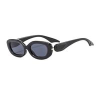 HYYZZC Occhiali da sole ovali alla moda popolari da donna, tonalità retrò UV400, occhiali da sole da uomo blu champagne, neri grigi, taglia unica