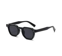 HYYZZC Occhiali da sole ovali con rivetti vintage alla moda, da donna e da uomo, con lenti leopardate, anti luce blu, montatura nera