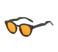 HYYZZC Occhiali da sole ovali trasparenti con lenti sfumate color oceano, da donna, UV400, vintage, blu e rosa, da uomo, neri e arancioni, taglia unica