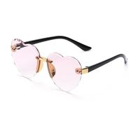 HYYZZC Occhiali da sole per bambini Ocean Lenses, occhiali da sole per feste e fotografia, a forma di cuore, con protezione UV 400, C06