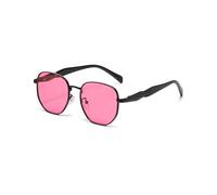 HYYZZC Occhiali da sole per fotografia di strada da donna, in metallo, alla moda, anti UV, con montatura rotonda, alla moda, personalizzati per auto, rosa